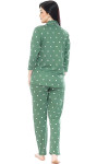 ZEYO Women's Cotton Heart Printed Night Suit Set of Shirt & Pyjama 5274