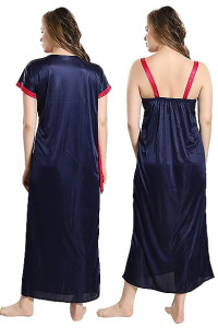 Women's Satin Solid Maxi Nighty